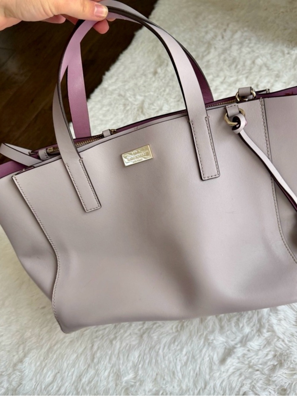 kate spade Blush Pink Leather Tote with Mauve Interior Trim